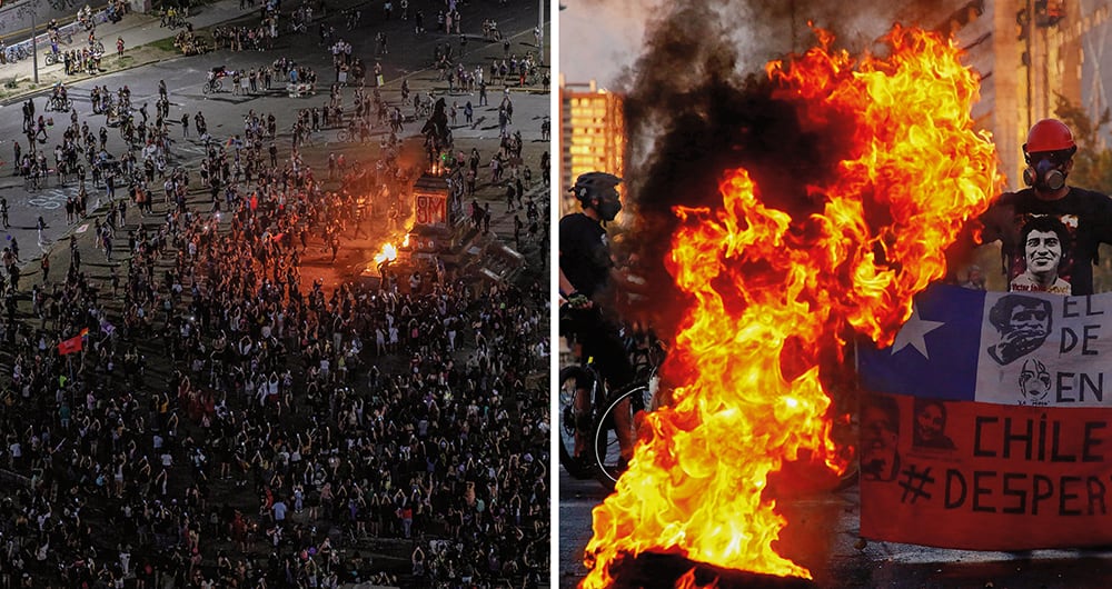Chile inició sus jornadas de marchas y tensión social por el aumento en el precio del pasaje del metro.