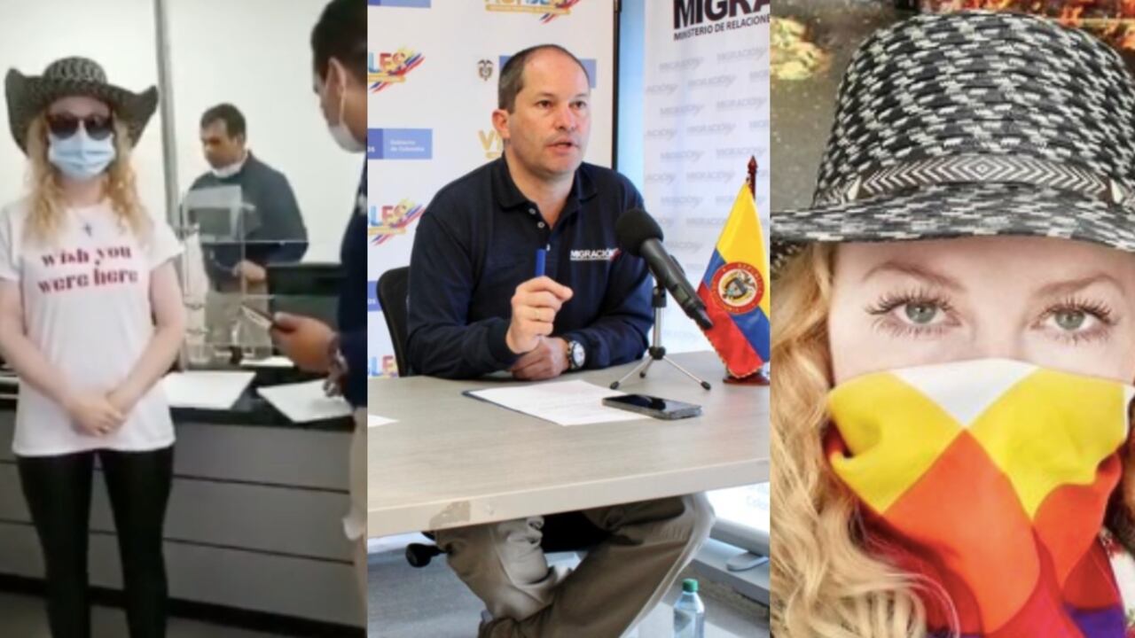 Rebecca Sprößer y Juan Francisco Espinosa, director de Migración Colombia