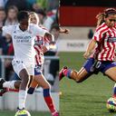 Las dos colombianos tuvieron un llamativo enfrentamiento en medio del derby de Madrid. Foto 1: Real Madrid. Foto 2: Atlético de Madrid.