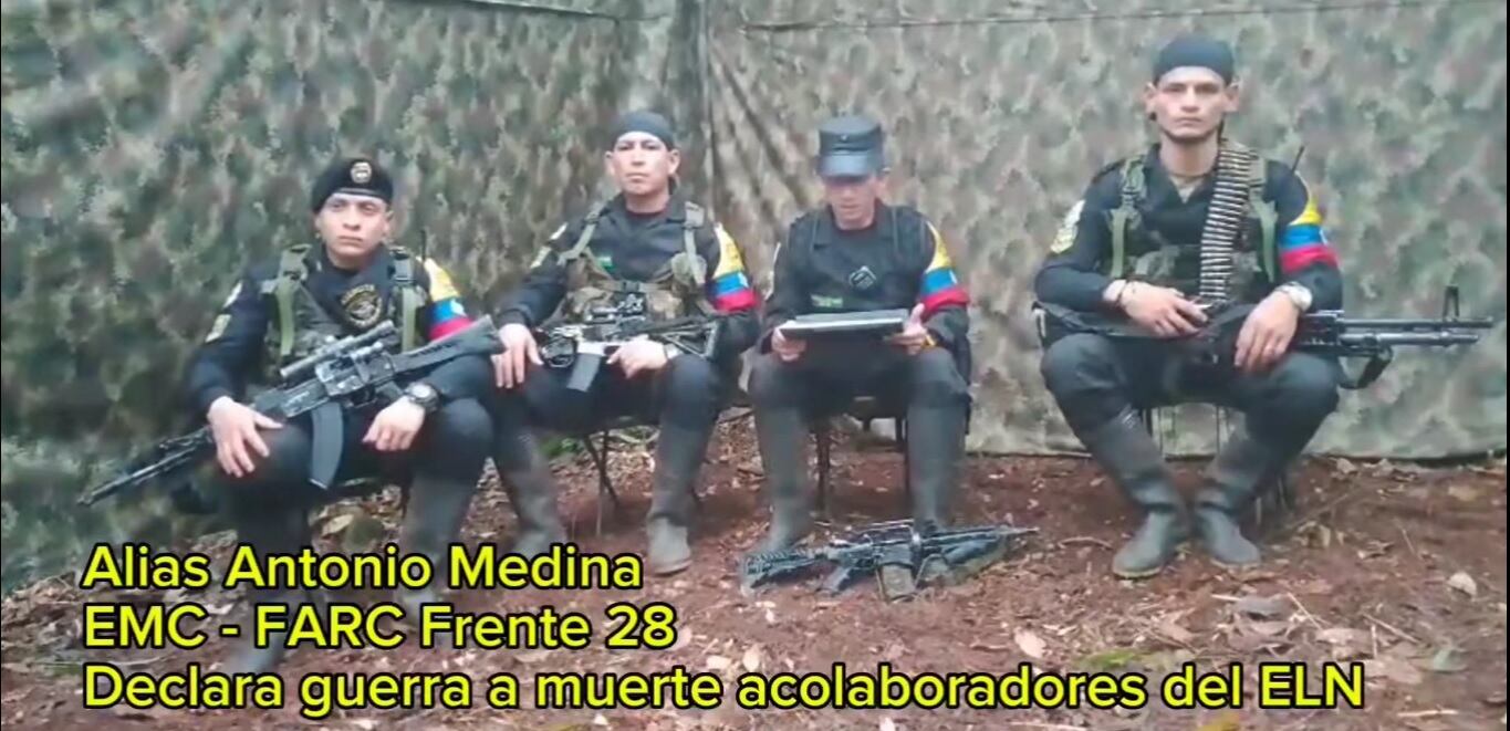 El frente 28 de las disidencias del Estado Mayor Central de las Farc le declaró la guerra al ELN en Arauca.