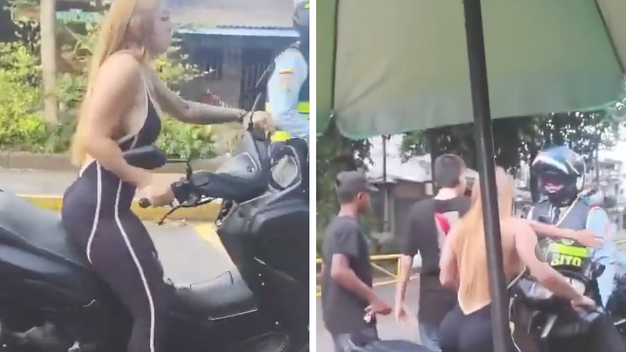 Mujer en moto que agredió a policías en retén de tránsito en Villavicencio