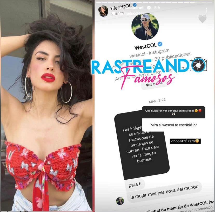 La modelo mostró el chat con WestCol.