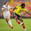 Bogotá. Febrero 25 de 2024. La selección Colombia Femenina Sub20 enfrenta a la selección de Estados Unidos femenino Sub20, en el primer partido de dos amistosos en el estadio Nemesio Camacho El Campín. (Colprensa - Mariano Vimos)