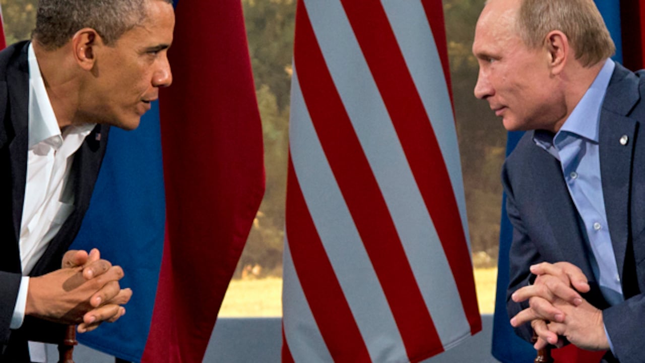 Reunión en junio de 2013 entre Barack Obama y Vladimir Putin en Enniskillen, Irlanda del Norte.