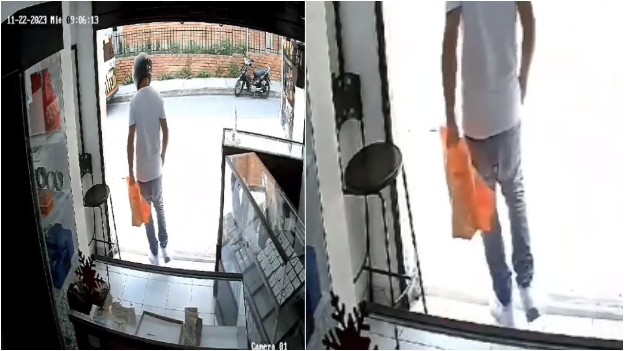Video|Ladrón armado se lleva más de $40 millones en joyas: "no vaya a gritar porque la mato, quietica", le dijo a una trabajadora