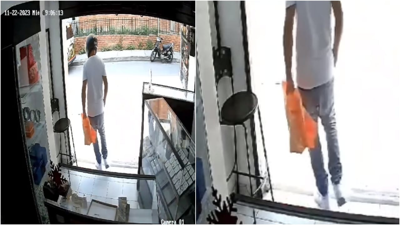 Video|Ladrón armado se lleva más de $40 millones en joyas: "no vaya a gritar porque la mato, quietica", le dijo a una trabajadora