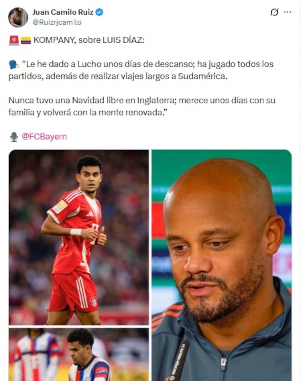 Pantallazo X: @Ruizrjcamilo