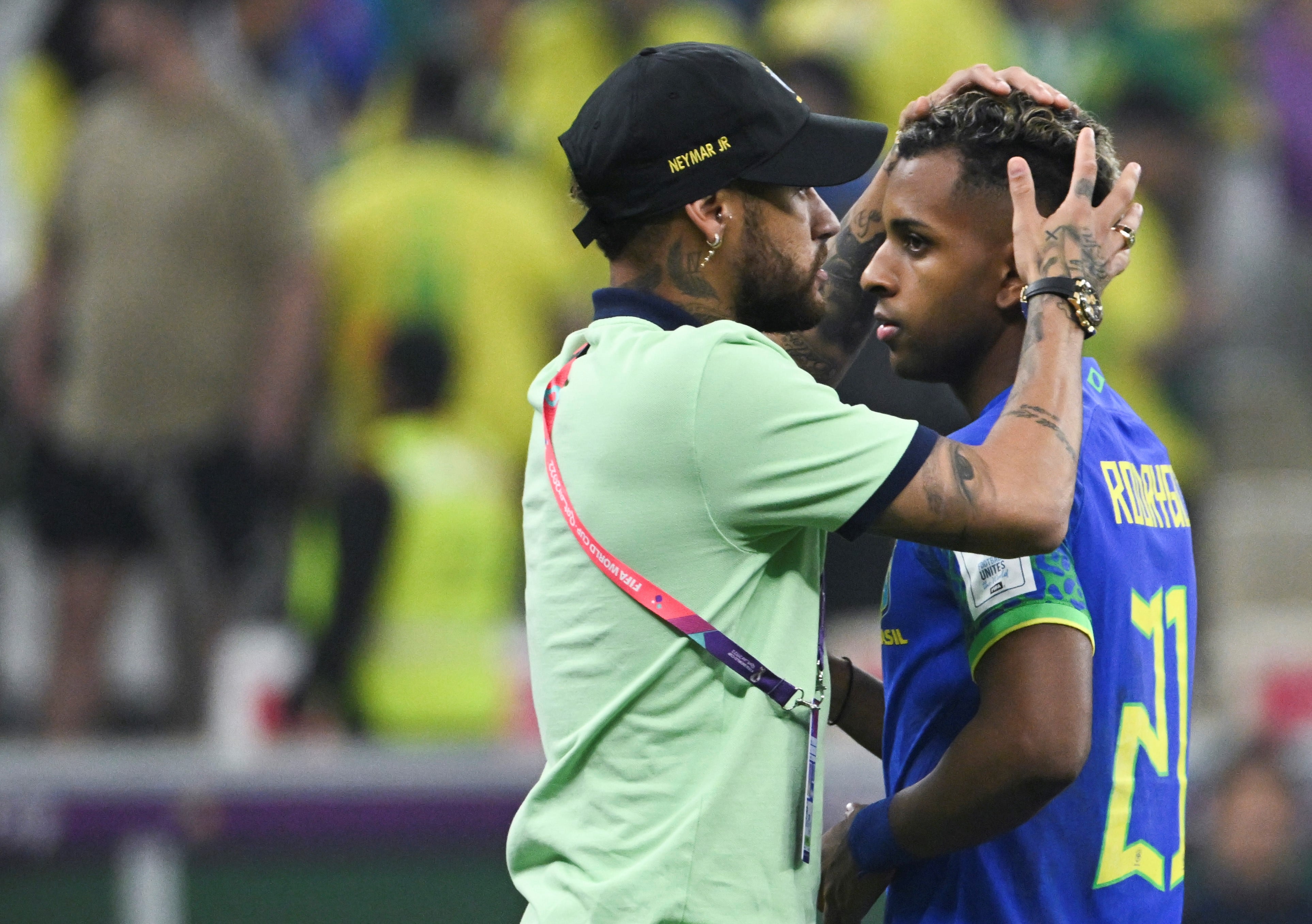 Neymar y Rodrygo en lo que fue la Copa del Mundo de Qatar 2022