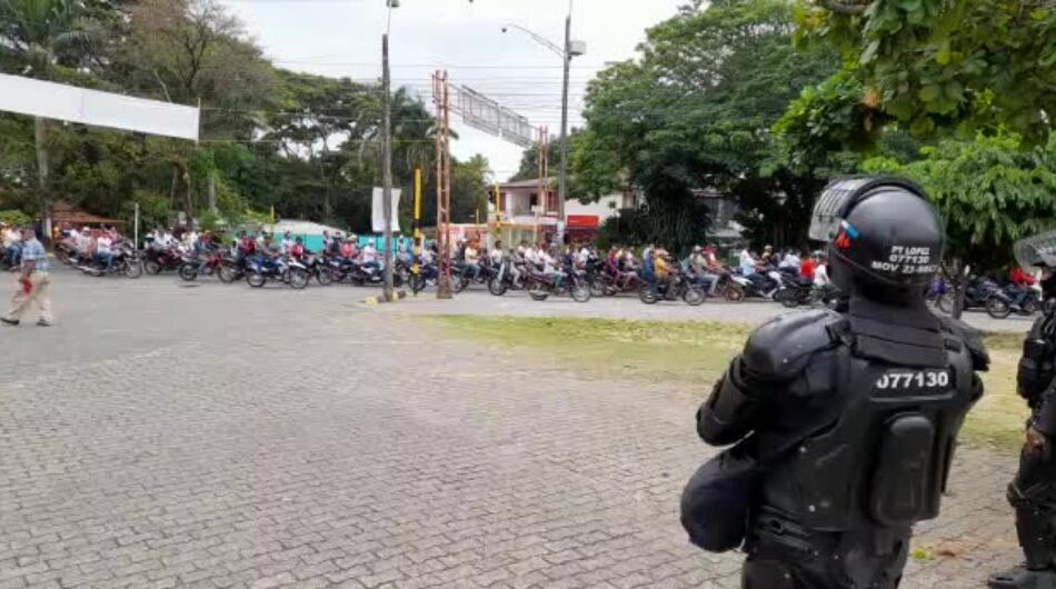 Protesta de mineros en Caucasia, Antioquia.