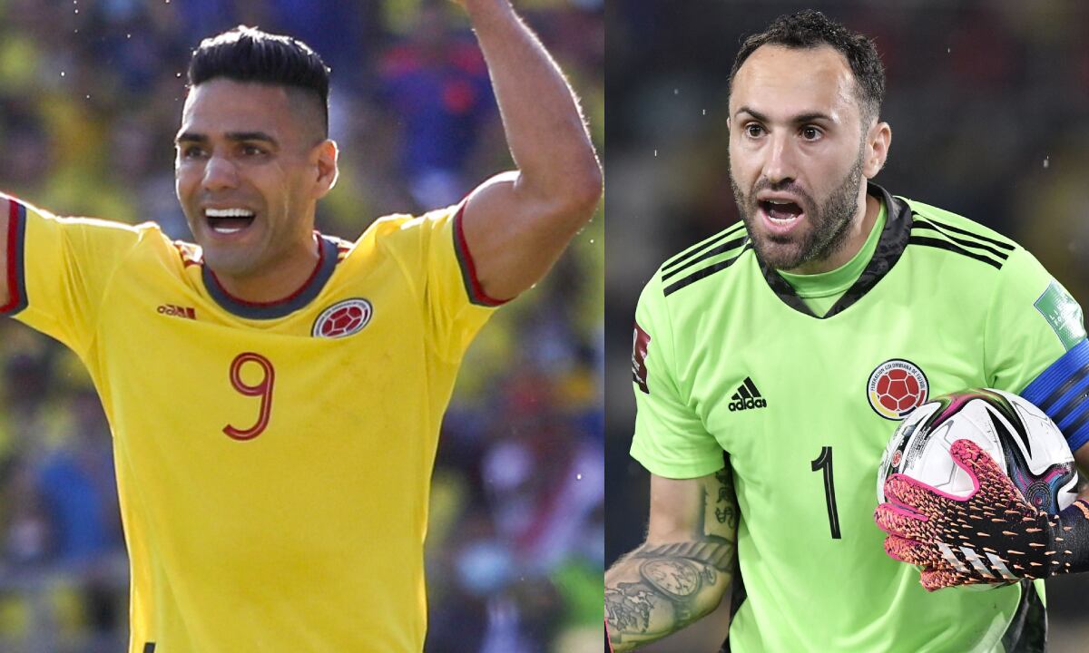 Falcao y David Ospina, Selección Colombia. Foto: AFP/Daniel MUNOZ//Getty Images