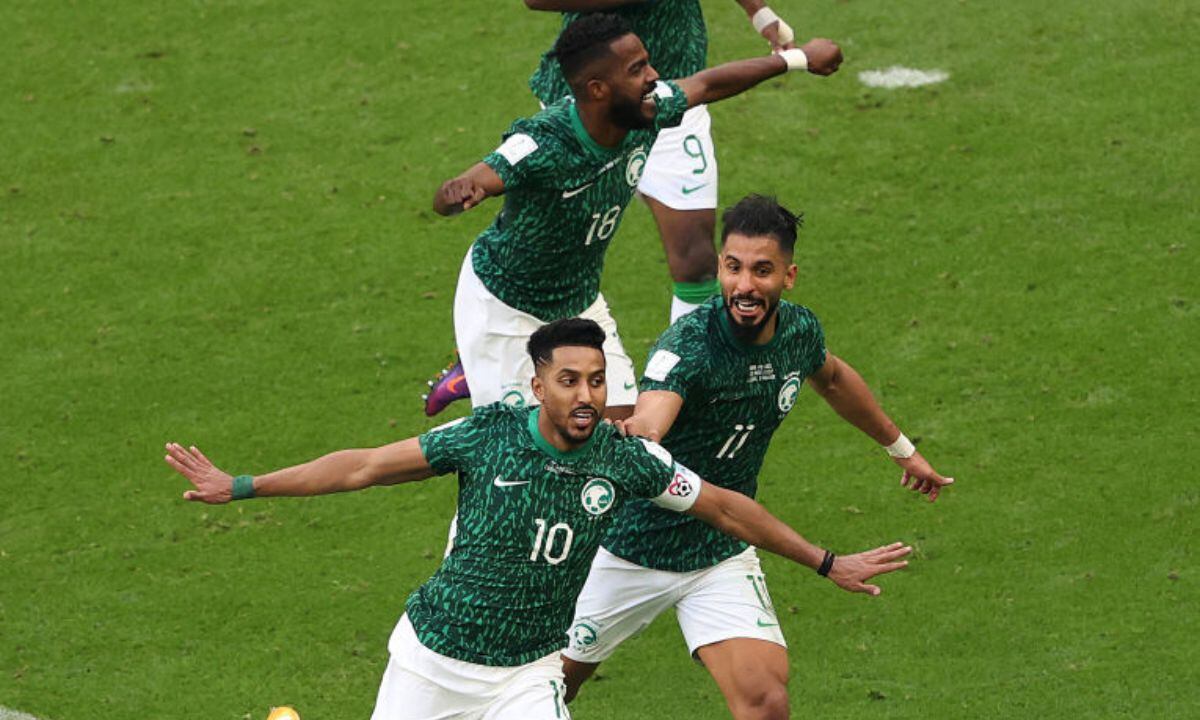 Celebración gol Arabia Saudita.