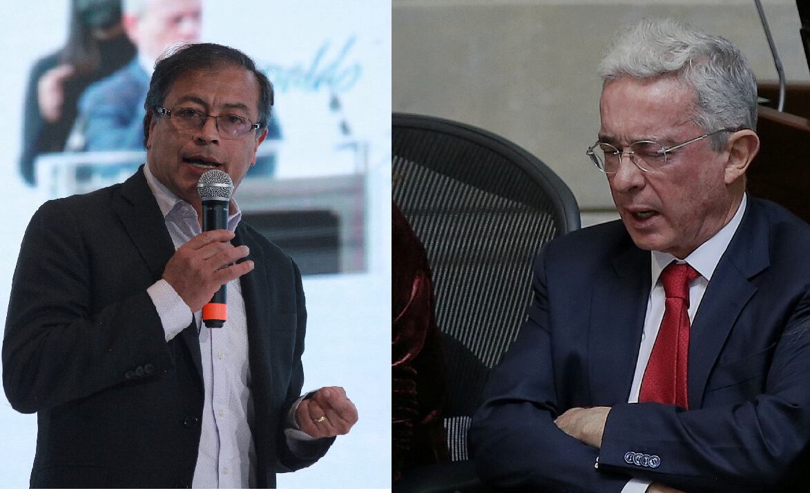 Gustavo Petro y Álvaro Uribe.