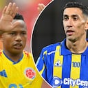 Jáminton Campaz y Ángel Di María, compañeros de club en Rosario Central de Argentina