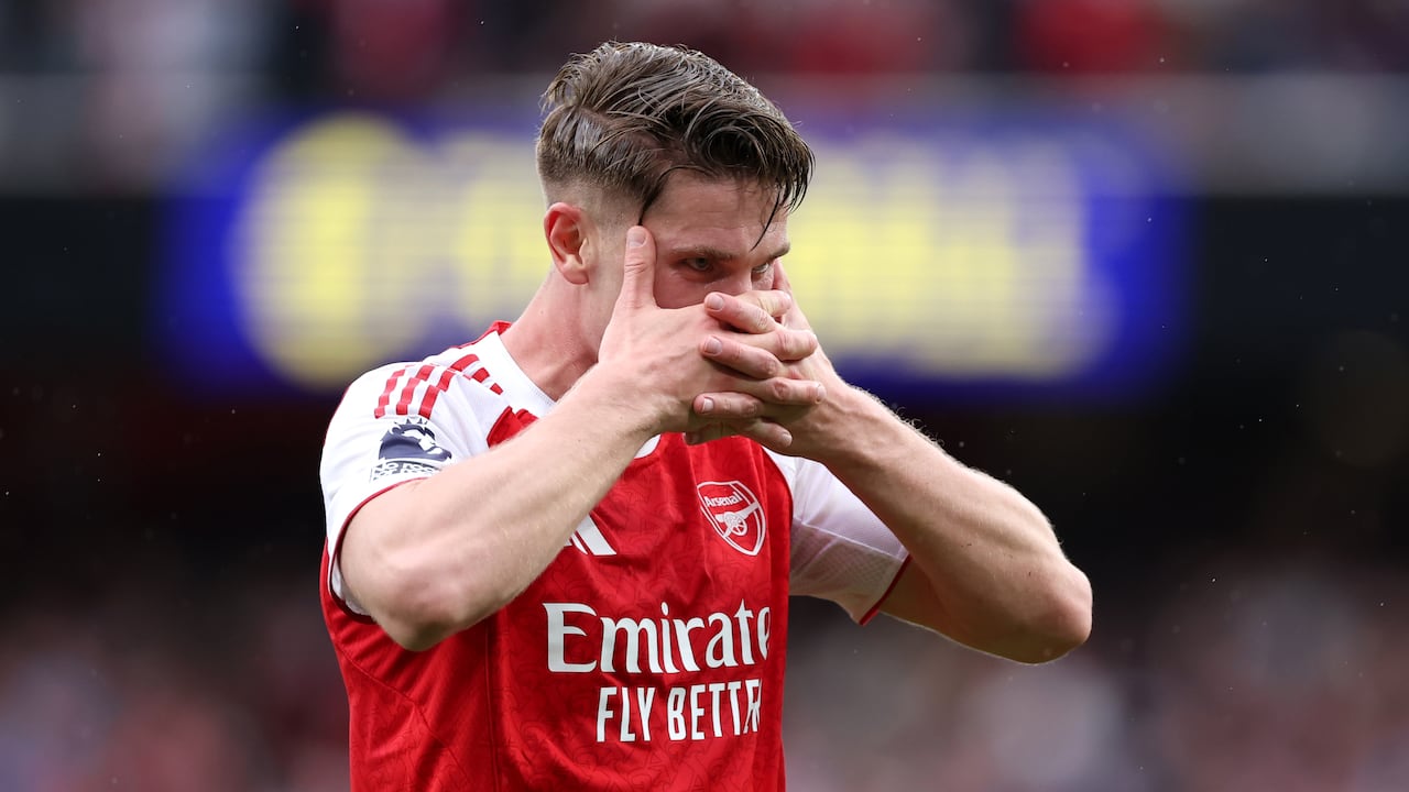 Viktor Gyökeres celebrando uno de sus goles en el partido de Arsenal - Fulham.