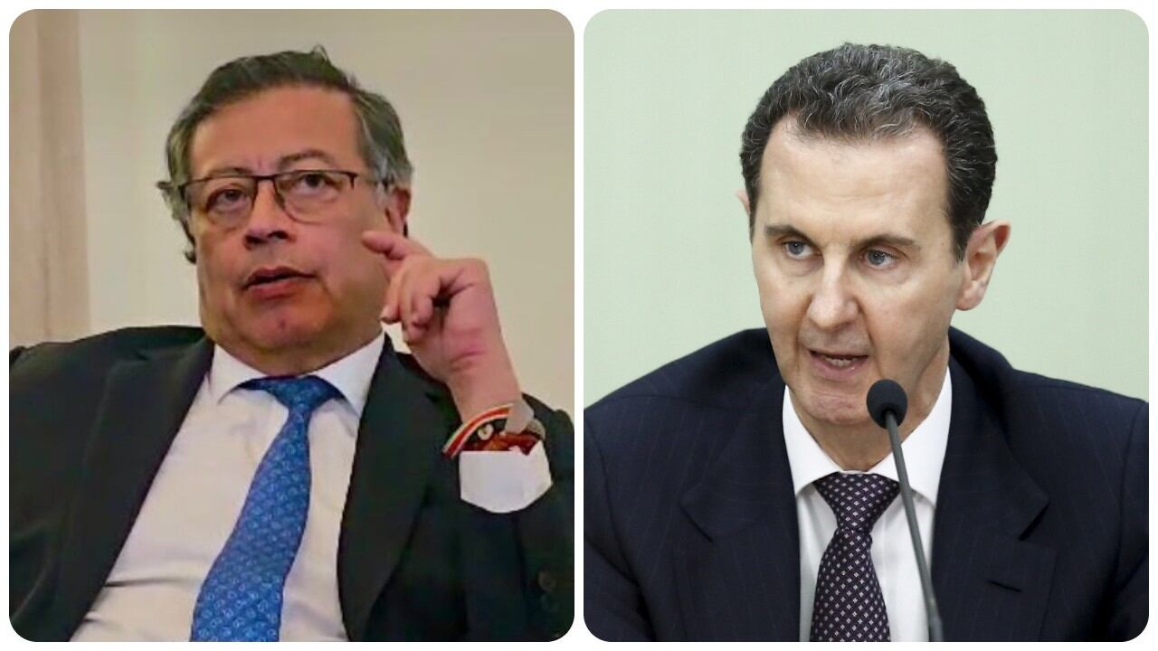 El presidente de Colombia, Gustavo Petro, y el derrocado presidente de Siria, Bashar al Asad.