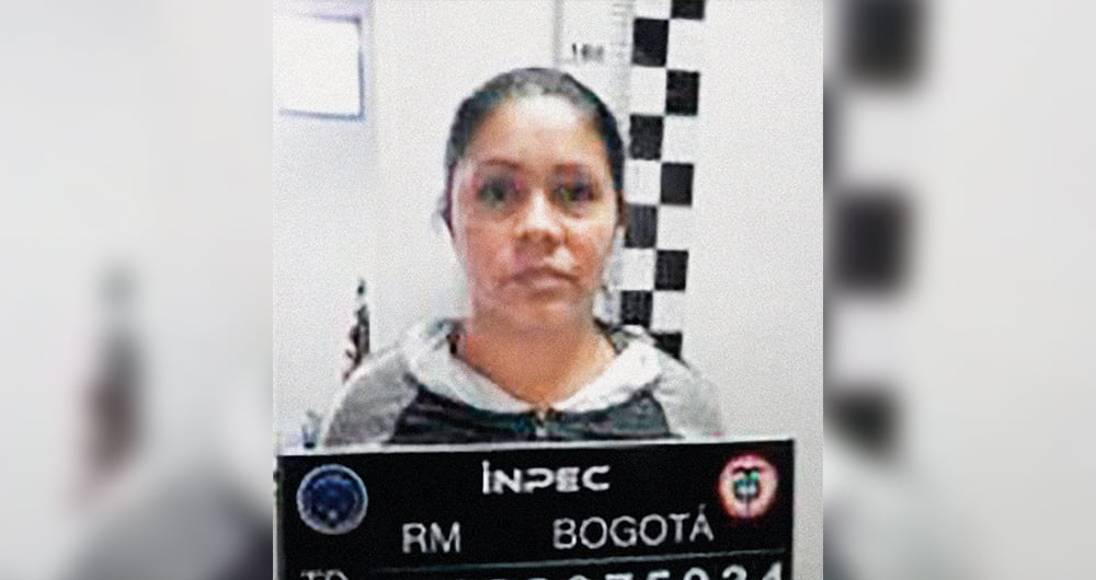 Carmen Gallardo estuvo en la cárcel en Bogotá, al parecer, por liderar una banda dedicada al hurto de celulares en TransMilenio. La imagen es de cuando fue reseñada por el Inpec.