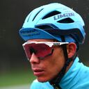 LIENZ, AUSTRIA - APRIL 22: Miguel Ángel López Moreno of Colombia and Team Astana – Qazaqstan Red Intermediate Sprint Jersey competes in heavy rain during the 45th Tour of the Alps 2022 - Stage 5 a 114,5km stage from Lienz to Lienz / #TouroftheAlps / on April 22, 2022 in Lienz, Austria. (Photo by Tim de Waele/Getty Images)