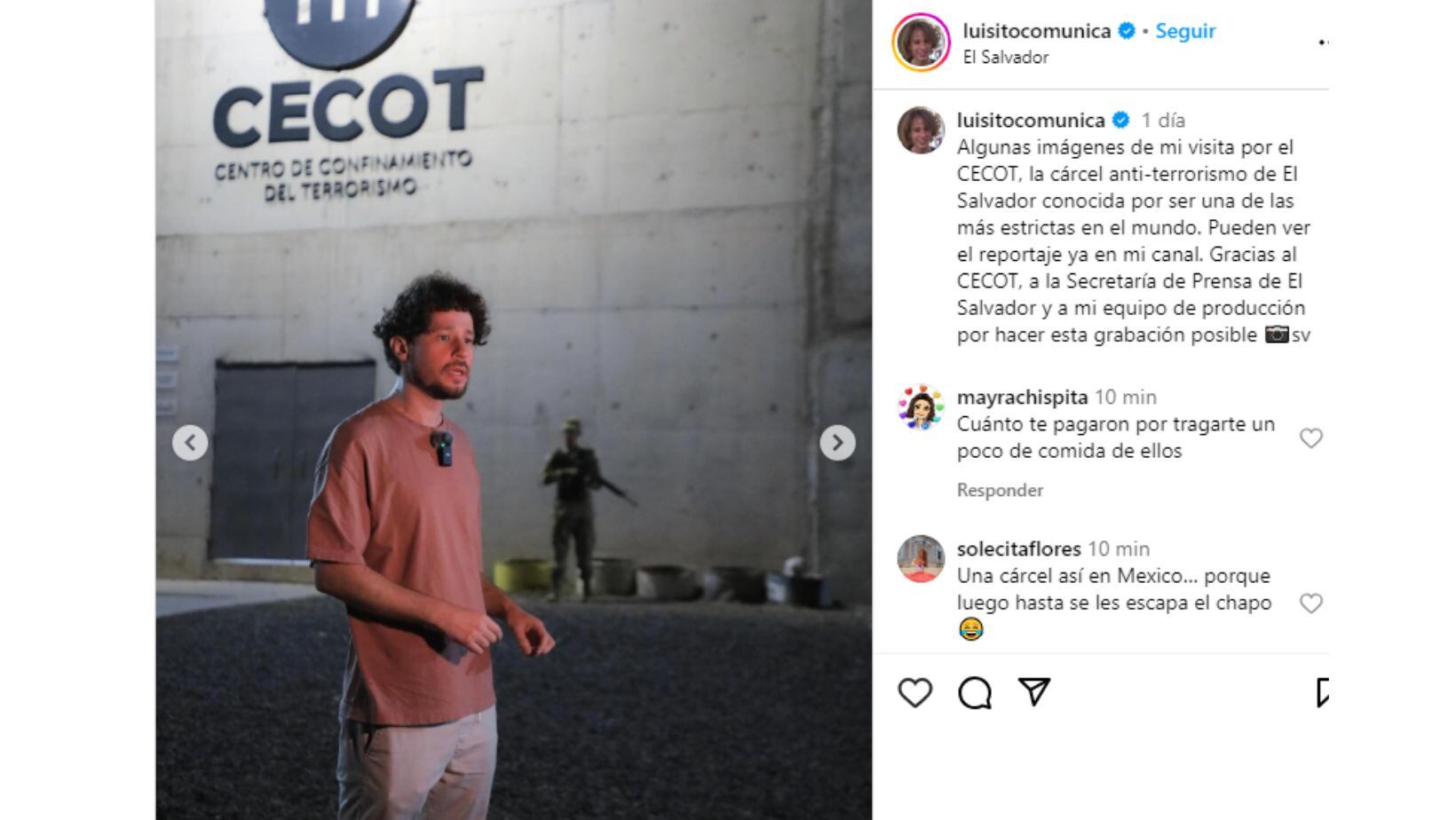 ¿Cómo le fue? Luisito Comunica visitó la megacárcel que construyó Bukele en El Salvador
