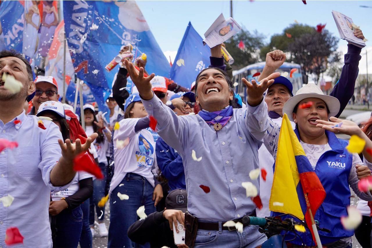 El candidato a la presidencia de Ecuador, Yaku Pérez, uno de los 3  candidatos que llegaría al poder en el país