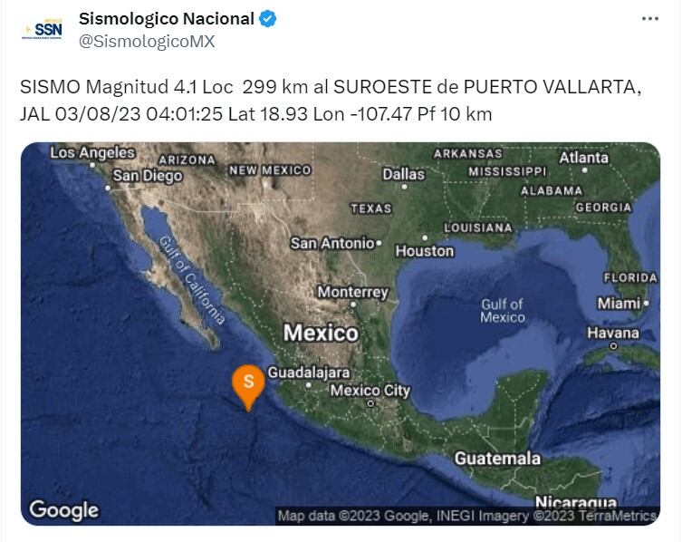 Al menos 5 movimientos telúricos se han registrado en México la mañana del 3 de Agosto.