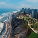 Panoramic aerial view of Miraflores town in Lima, Peru