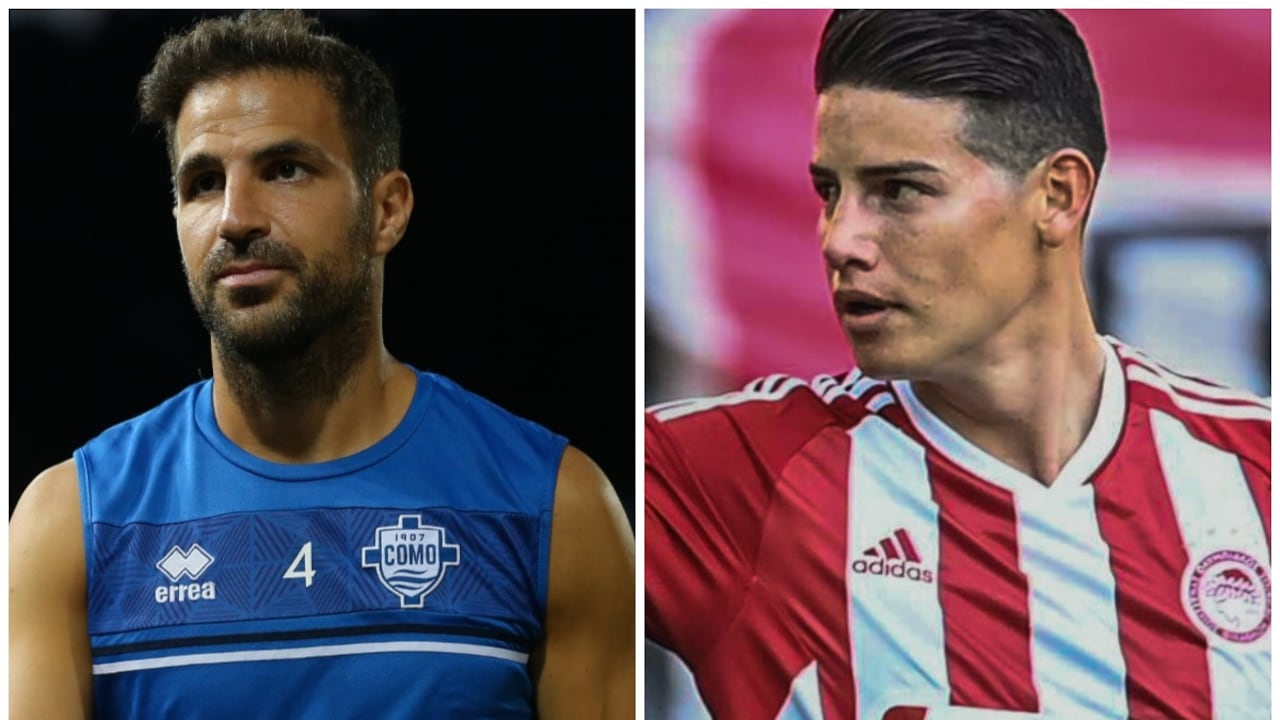 Cesc Fàbregas y James Rodríguez.