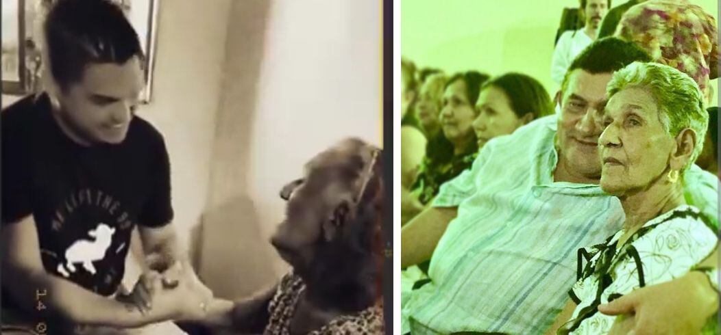 Elder Dayán Díaz y Poncho Zuleta al lado de Elvira Maestre, quien murió este martes 14 de mayo.