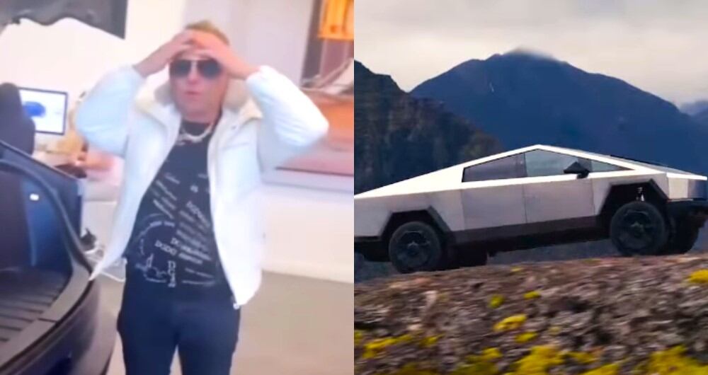 Giovanny Ayala y la Cybertruck de Tesla.