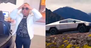 Giovanny Ayala y la Cybertruck de Tesla.