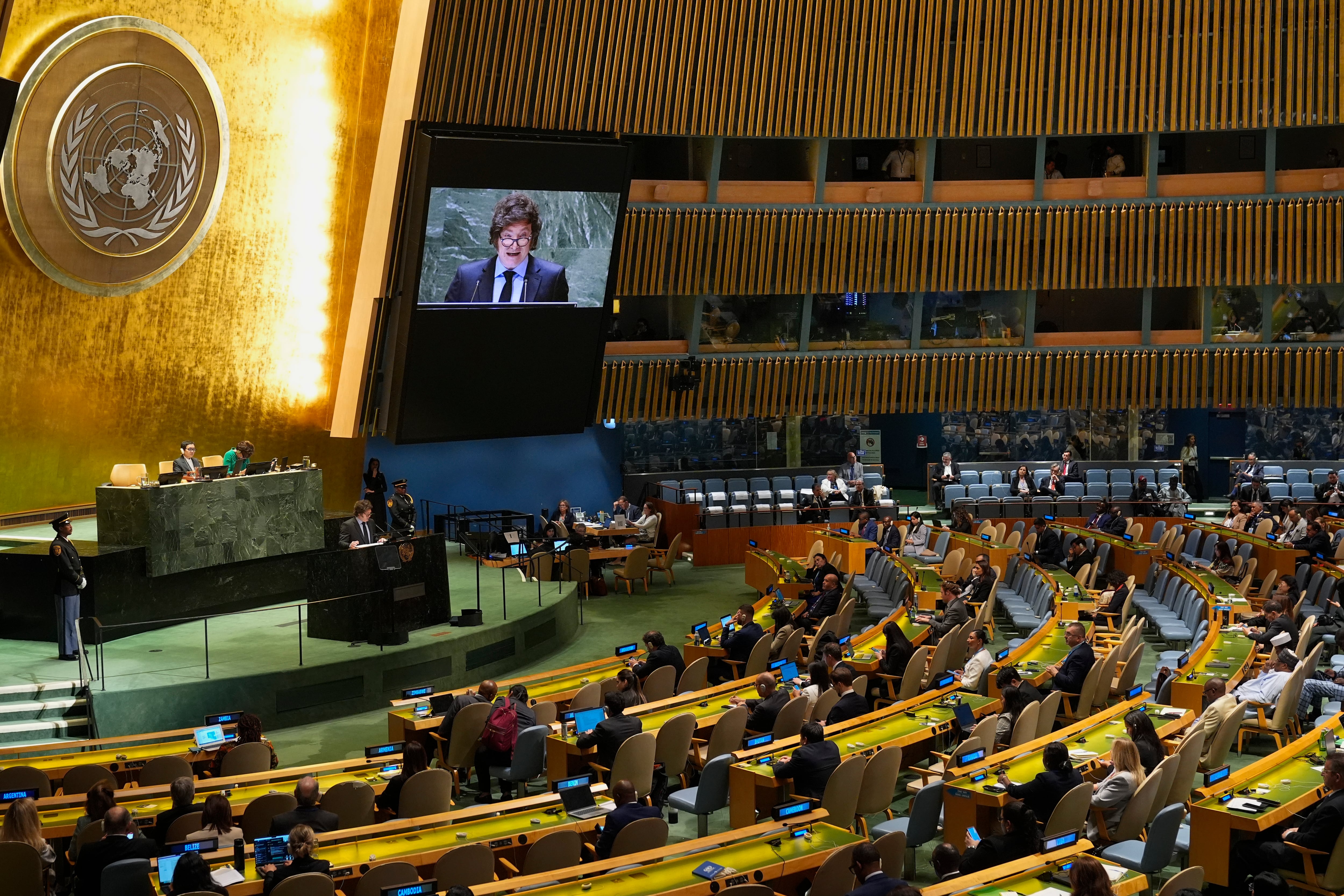 Javier Milei en la Asamblea de la ONU.