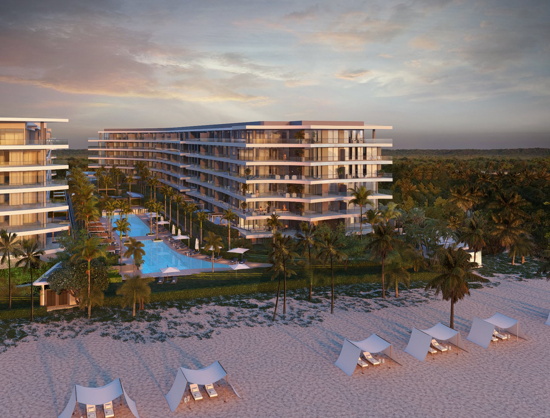 morros aura cuenta con acceso a 1,6 km de playa concesionada.