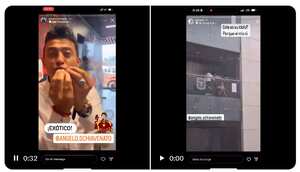 Julián Forero y Ángelo Schiavenato, concejales de Bogotá, andando en moto en pleno tercer piso del cabildo distrital, en Bogotá