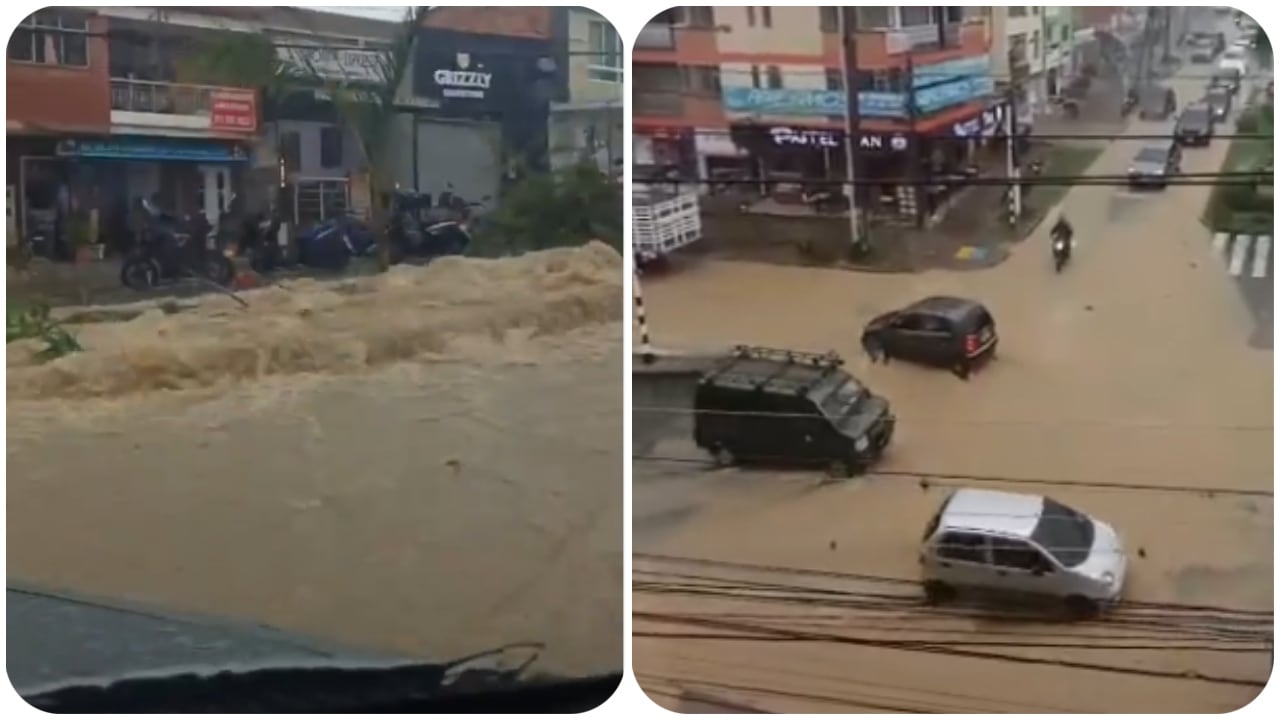 Calles de Fusagasugá inundadas.