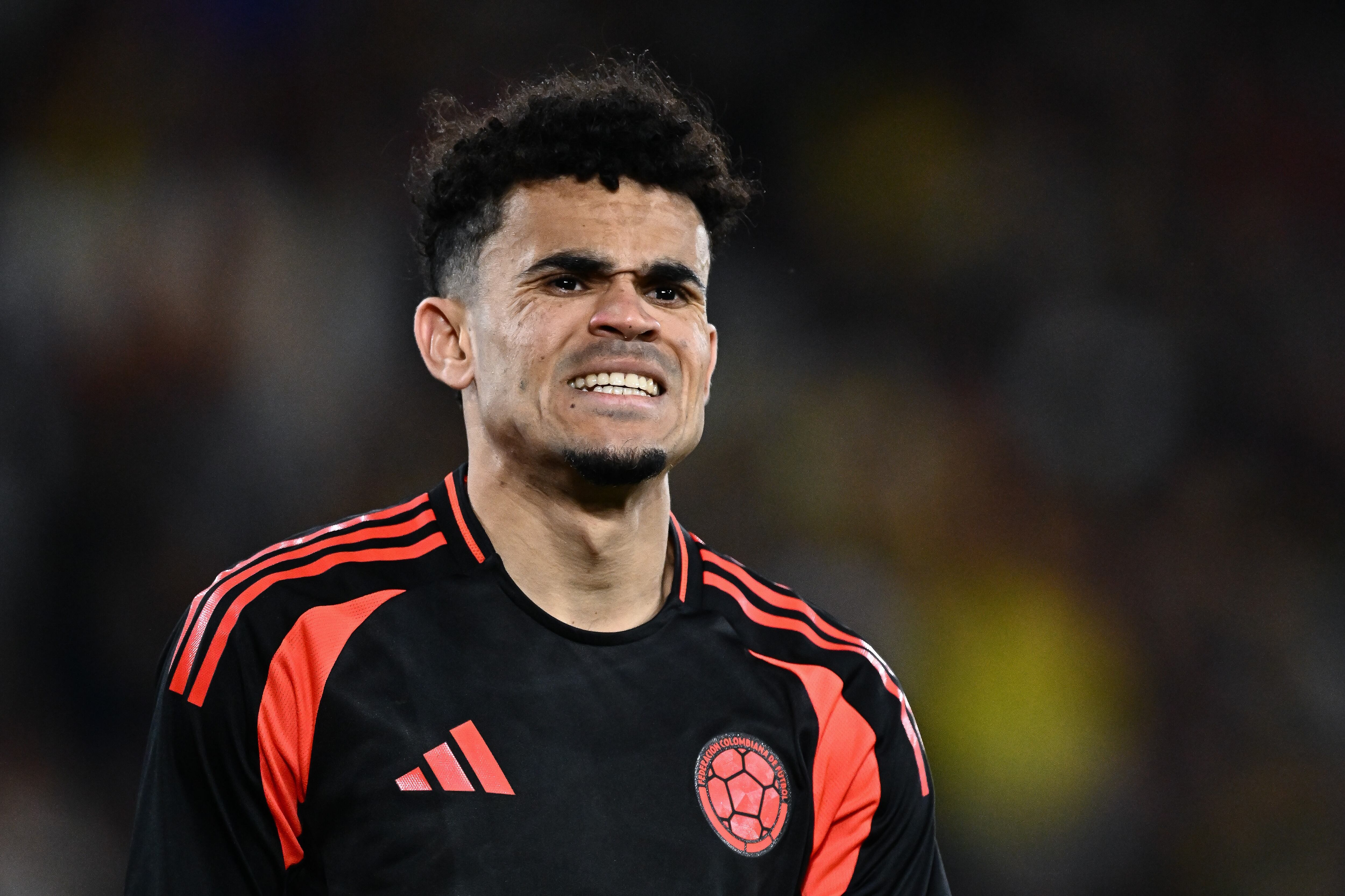 LONDON, ENGLAND - MARCH 22: Luis Diaz of Colombia during the international friendly match between Spain and Colombia at London Stadium on March 22, 2024 in London, England.(Photo by Sebastian Frej/MB Media/Getty Images)