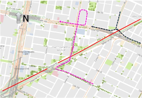 Desvío sector Autopista Norte – Av. Calle 100.