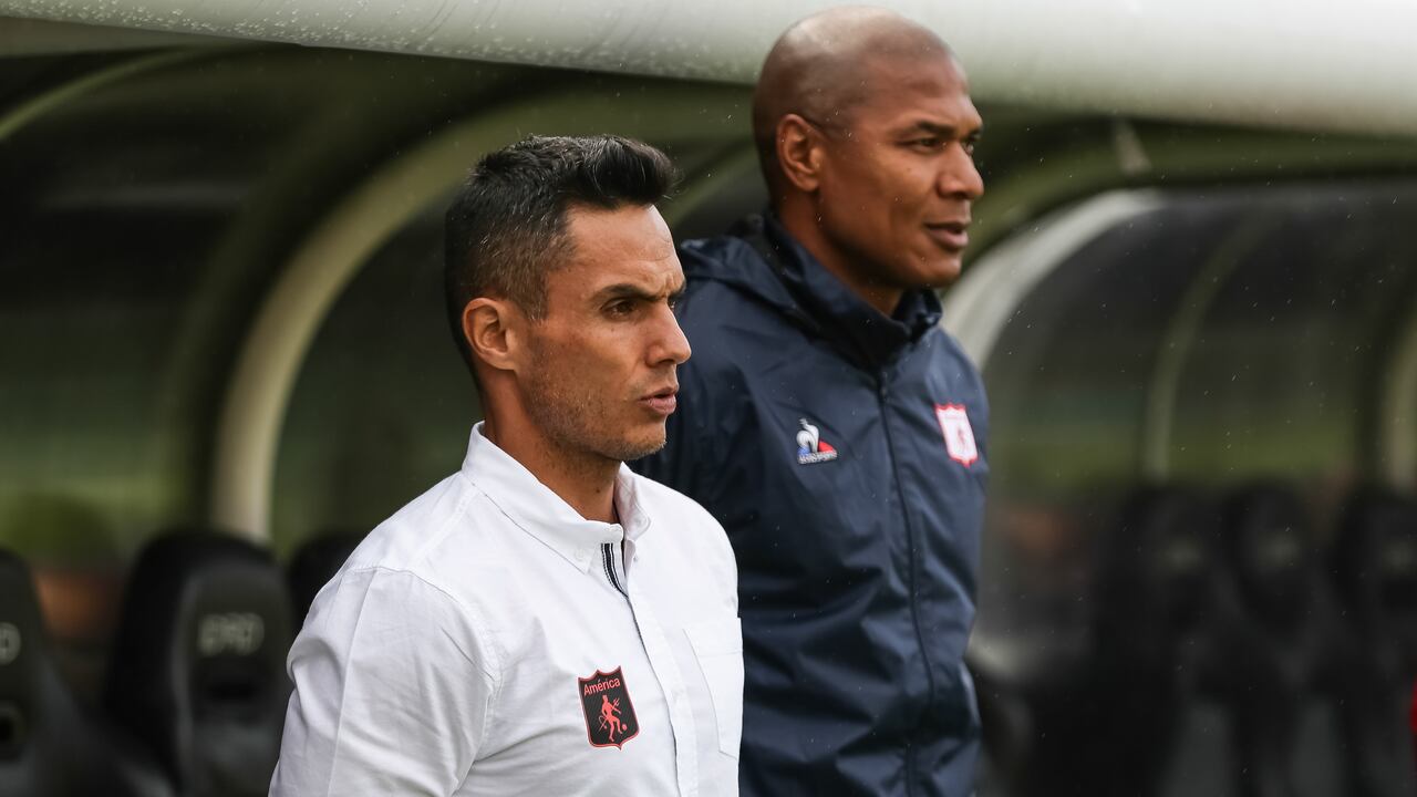 Bogotá. Agosto 6 de 2023. Equidad enfrenta a America de Cali, por la cuarta fecha de la liga BetPlay, en el estadio El Campin.(Colprensa-John Paz)