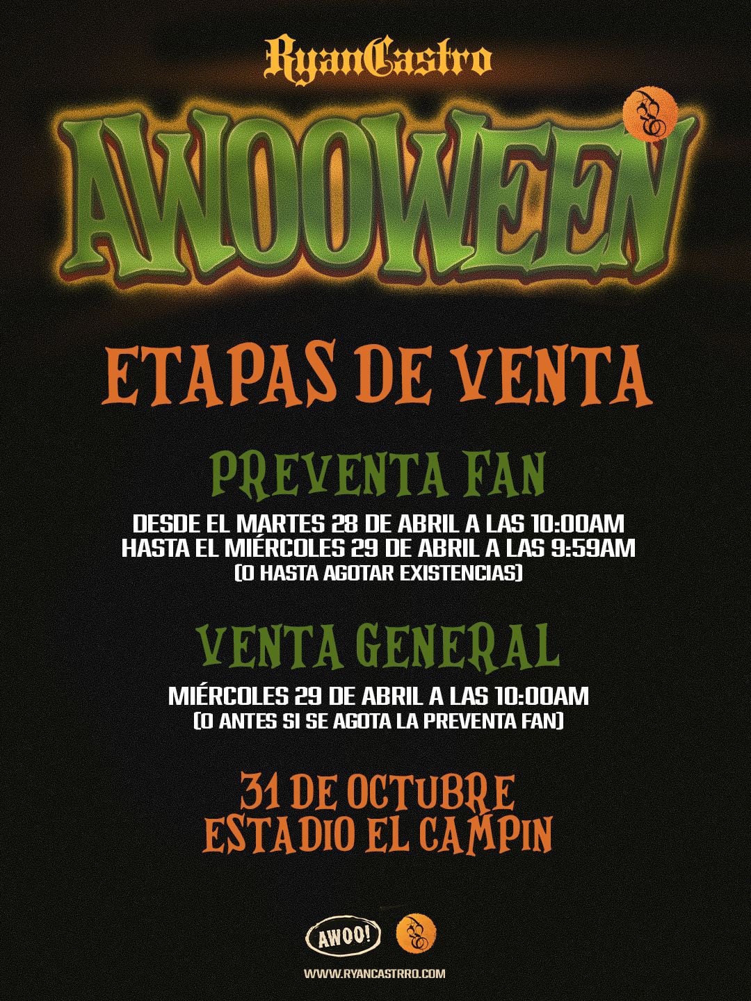 Preventa para el concierto de Ryan Castro en El Campín de Bogotá