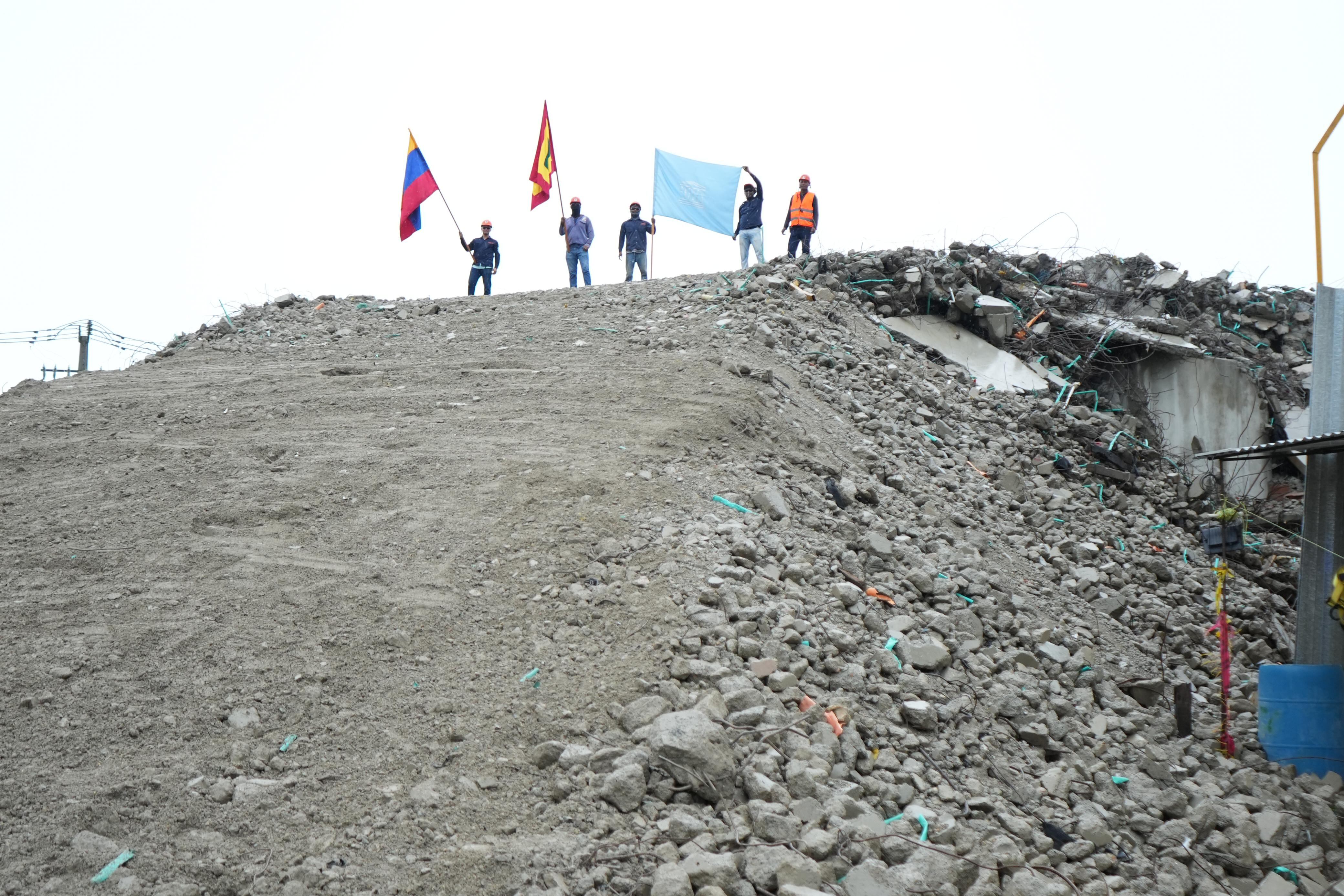 Edificio Aquarela derrumbado por Atila en Cartagena.