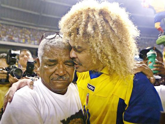 El Pibe junto a su papá Carlos ‘Jaricho’ Valderrama, quien falleció en agosto de 2016.