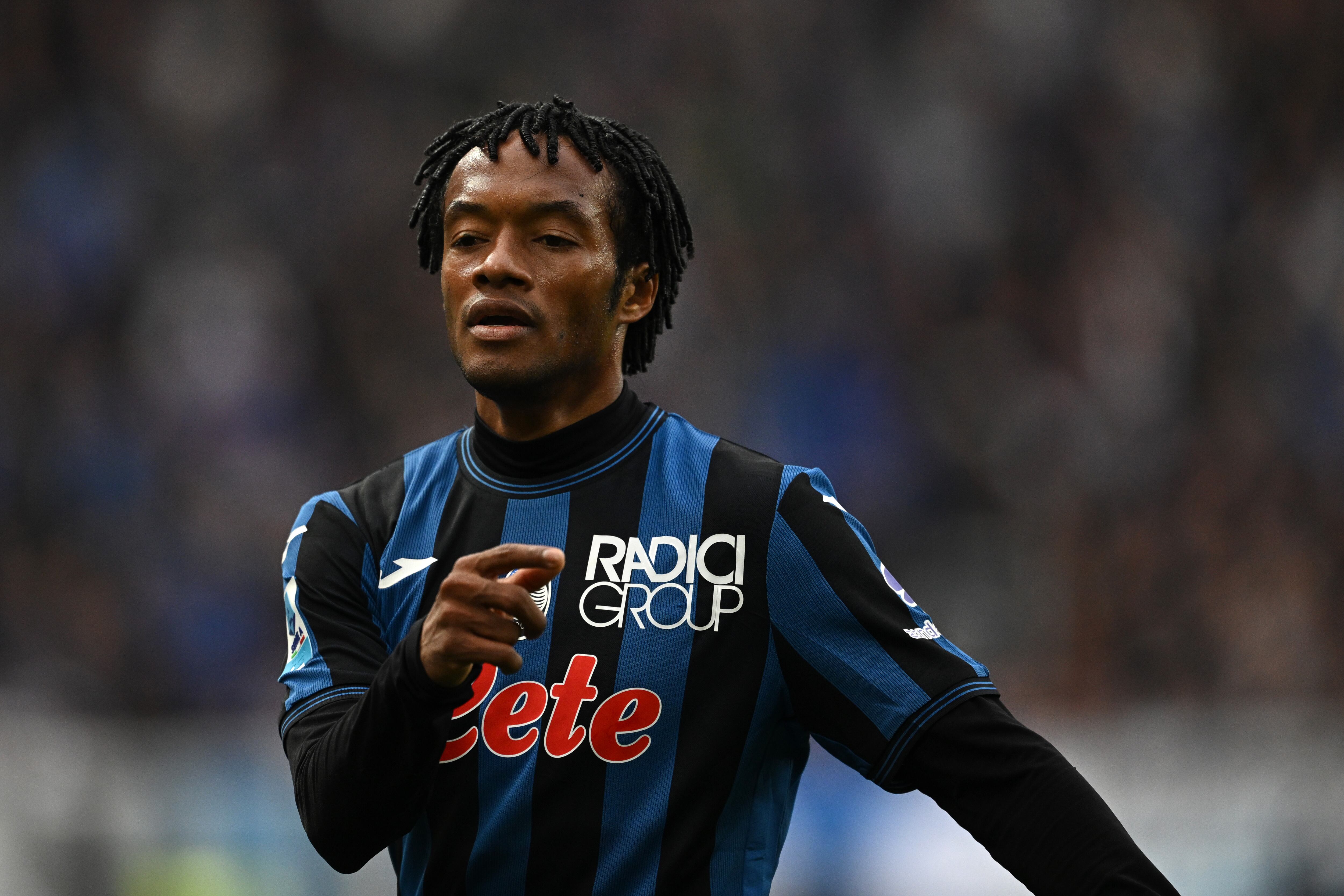 BERGAMO, ITALY - APRIL 06: Juan Cuadrado of Atalanta looks during the Serie A match between Atalanta and Lazio at Gewiss Stadium on April 06, 2025 in Bergamo, Italy. (Photo by Image Photo Agency/Getty Images)