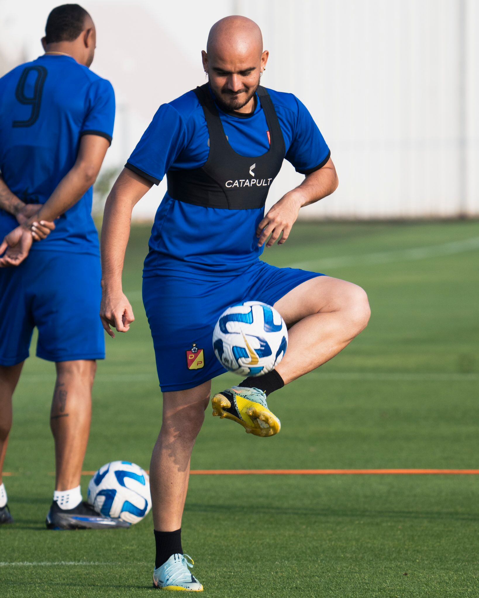 Maicol Medina del Deportivo Pereira entrenando previo al duelo frente a Palmeiras