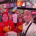 'La Liendra' durante su visita a Times Square, en Nueva York. Captura Instagram @la_chismosa_news y @LaLiendra