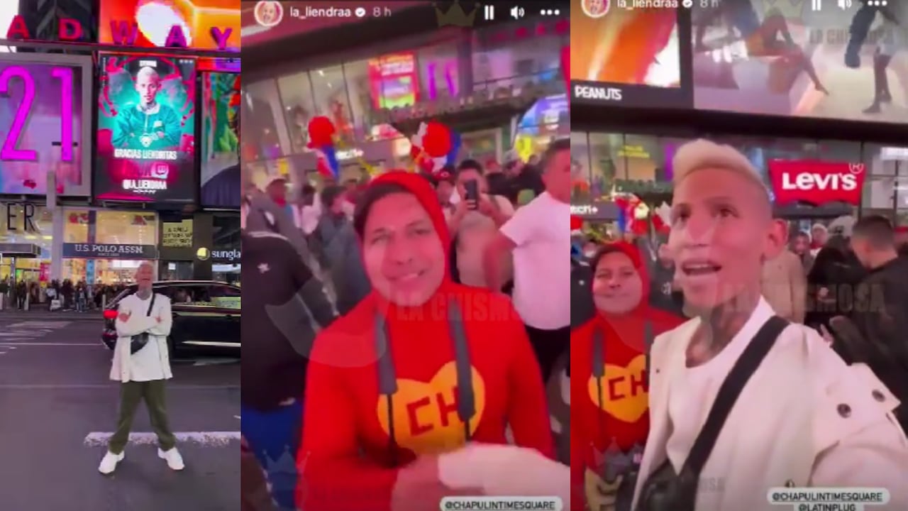 'La Liendra' durante su visita a Times Square, en Nueva York. Captura Instagram @la_chismosa_news y @LaLiendra