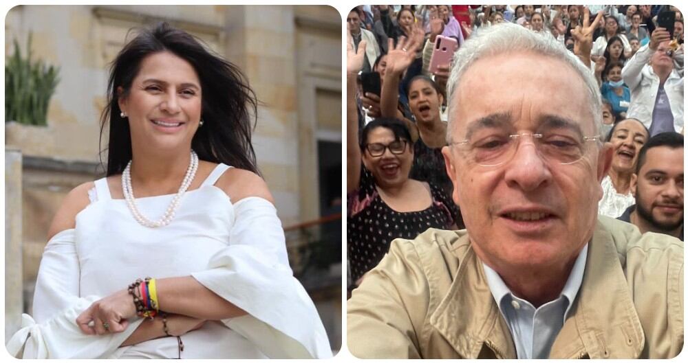 Paola Holguín y Álvaro Uribe.