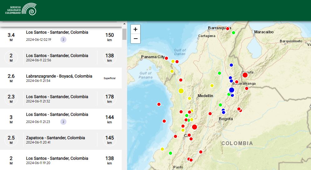 La mayoría de sismos que se registran en Colombia ocurren en el Pacífico y la región central del país.