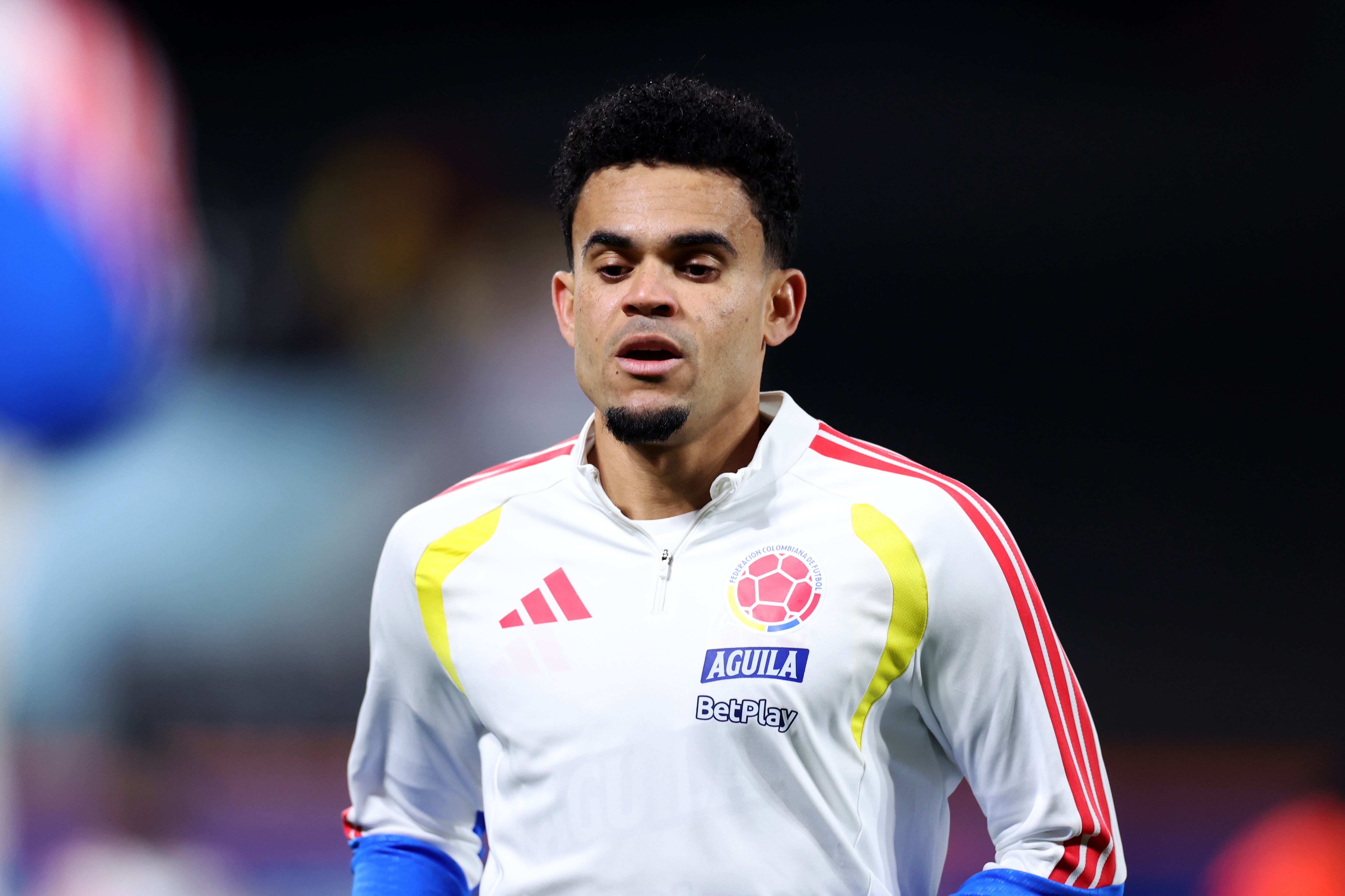 Luis Díaz en la entrada en calor del Colombia vs. Australia, previo al Mundial 2026