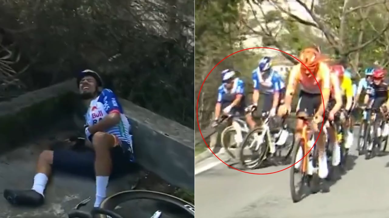Daniel Felipe Martínez se vio mermado en la última etapa de la París-Niza por una caída.