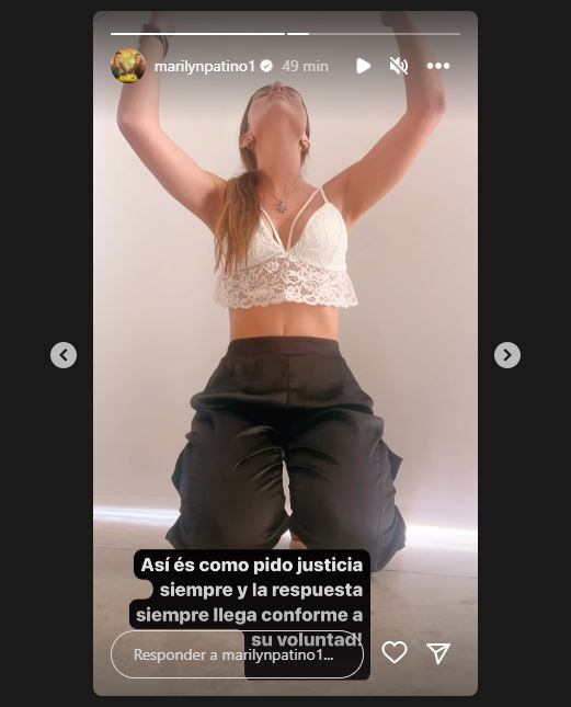 Marilyn Patiño reapareció en las historias de Instagram