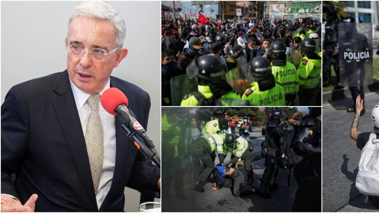 El expresidente Álvaro Uribe y las imágenes que deja la jornada del 28 de abril en Colombia