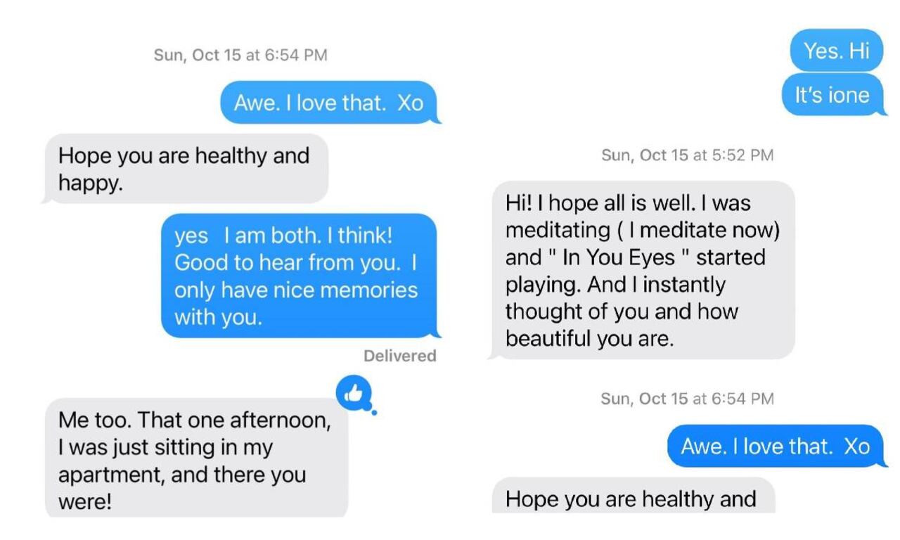 El chat fue revelado por Ione Skye en su cuenta de Instagram